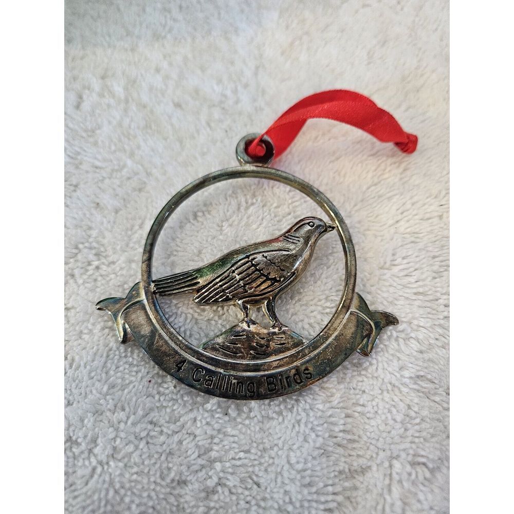 Godinger Silverplate‎  12 DAYS OF CHRISTMAS 4 Calling Birds 3 1/4" Ornaments
